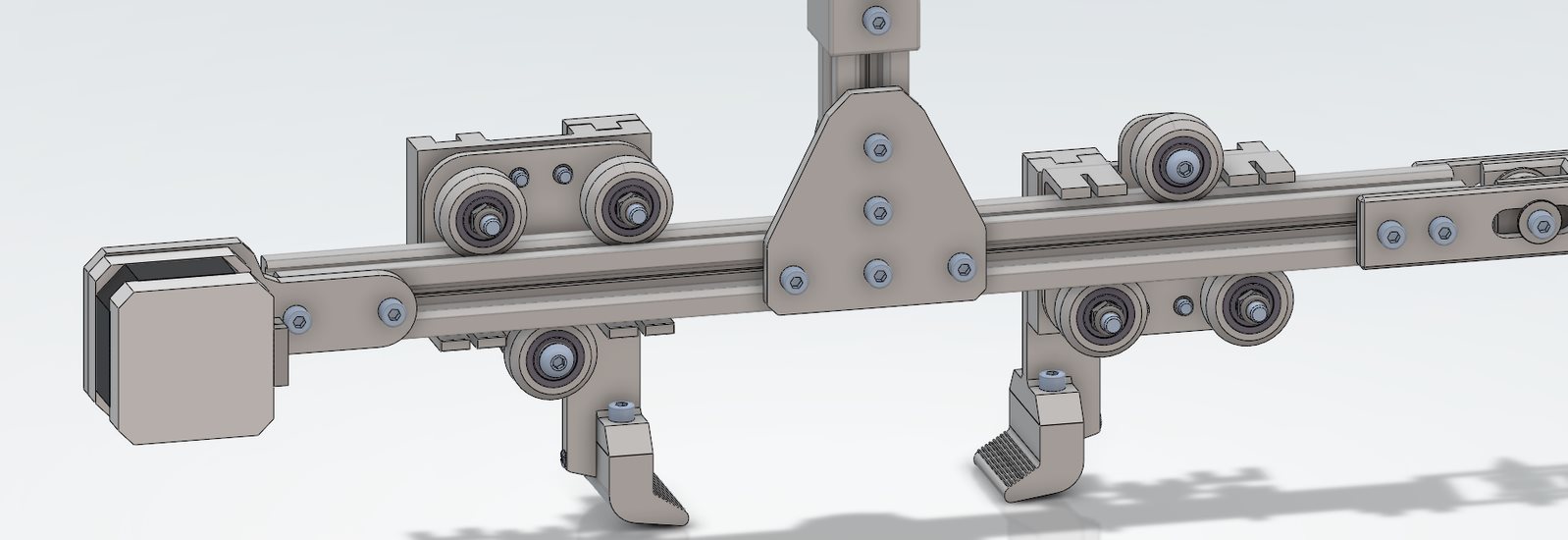 Motorisation : moteur Nema 17 et chariots sur le profilé